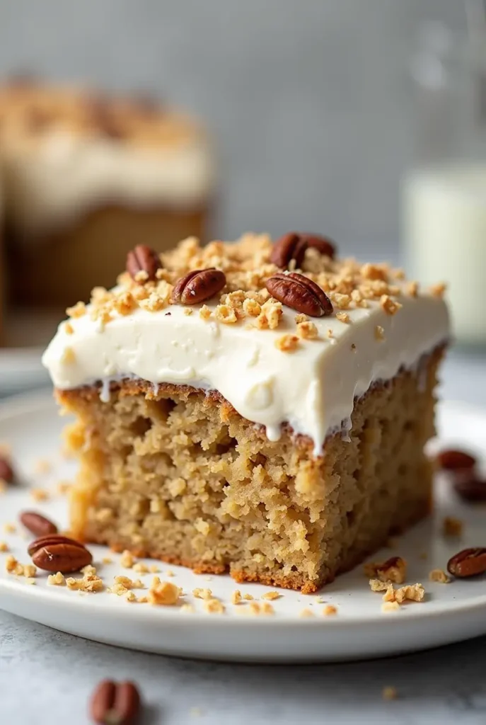 Oatmeal Cake with Coconut Pecan Frosting