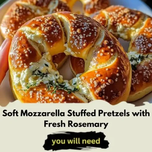 Soft Mozzarella Stuffed Pretzels with Fresh Rosemary