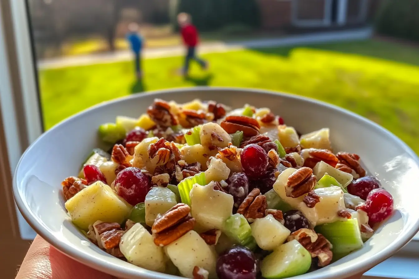 Apple Salad with Honeycrisp Apples, Celery, Grapes, Pecans, and Dried Cranberries